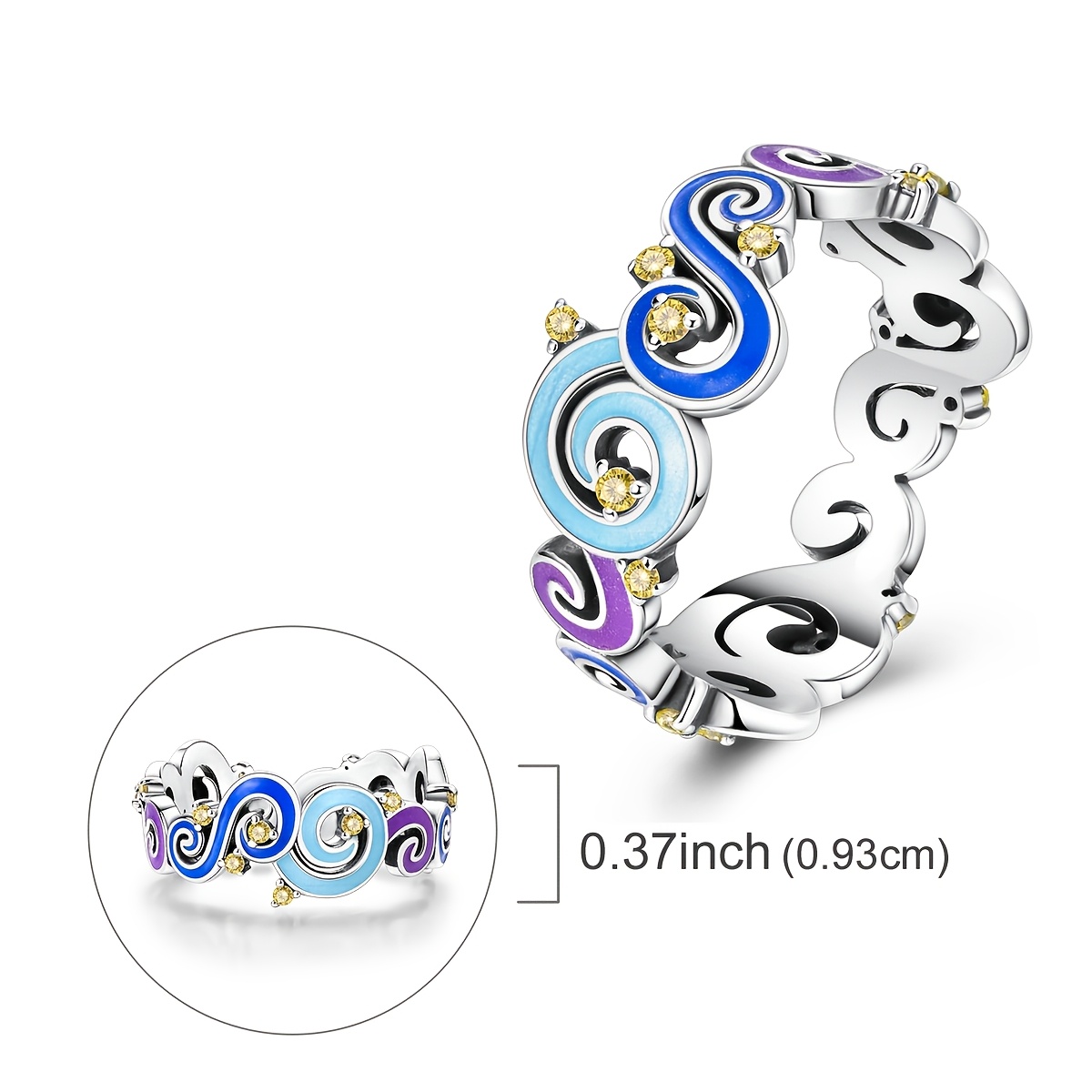Women's Starry Night Silvery Color Ring, Elegant Gift
